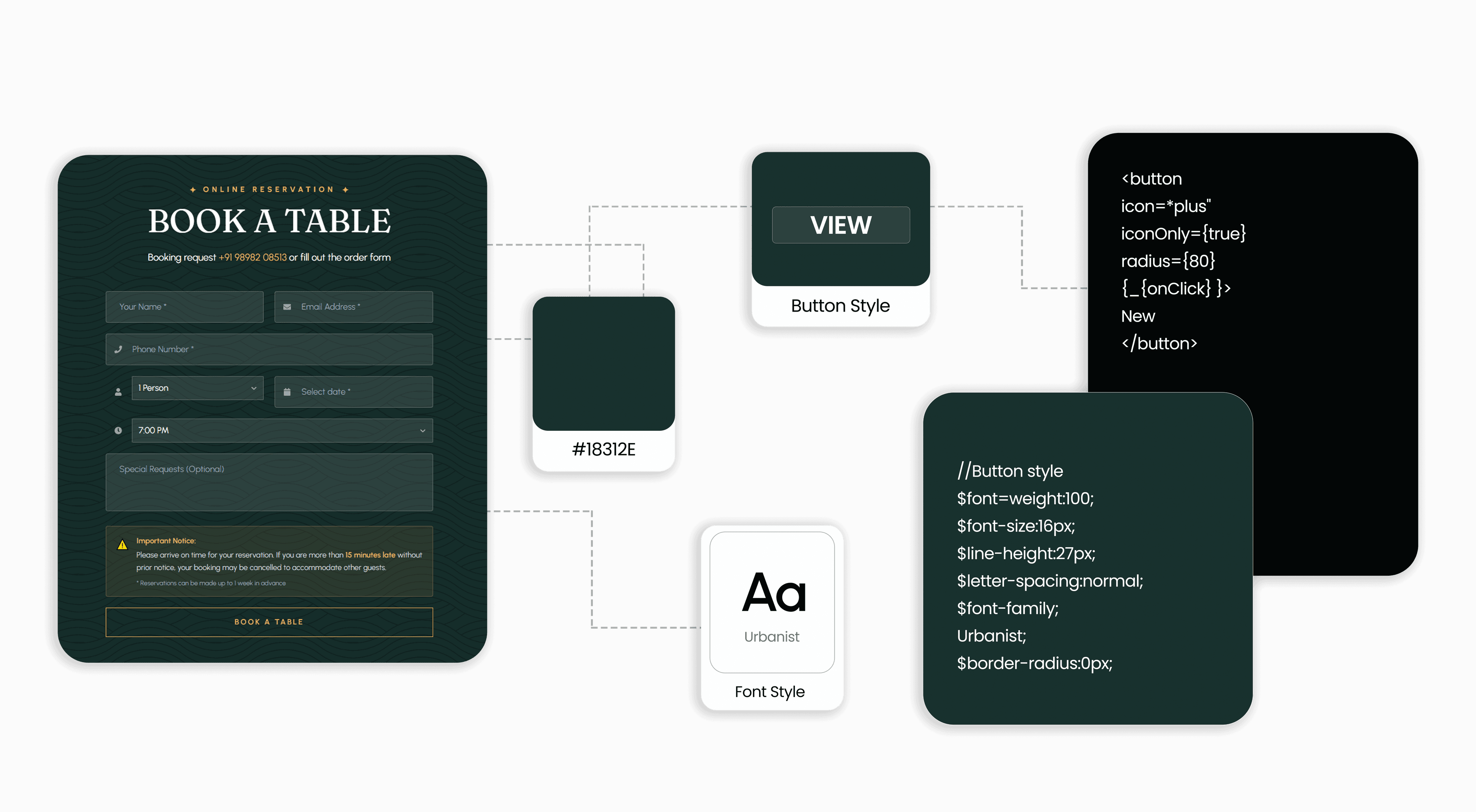 Surti Dosa design components