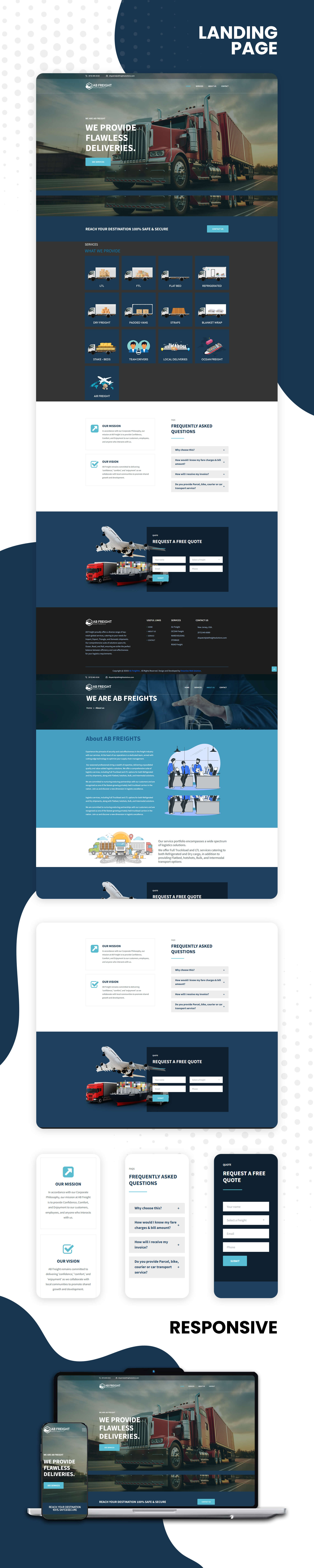 AB Freight responsive website mockups across devices