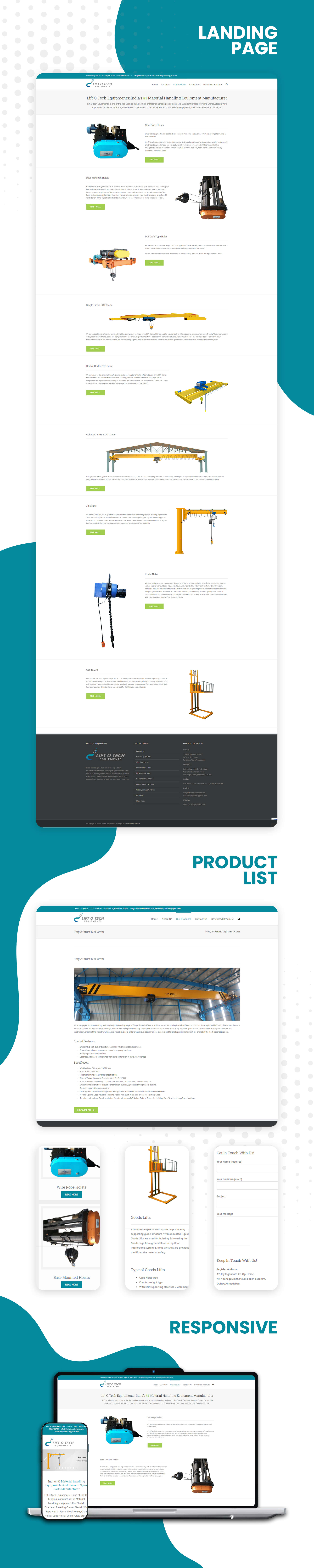Lift o tech website mockups across multiple devices